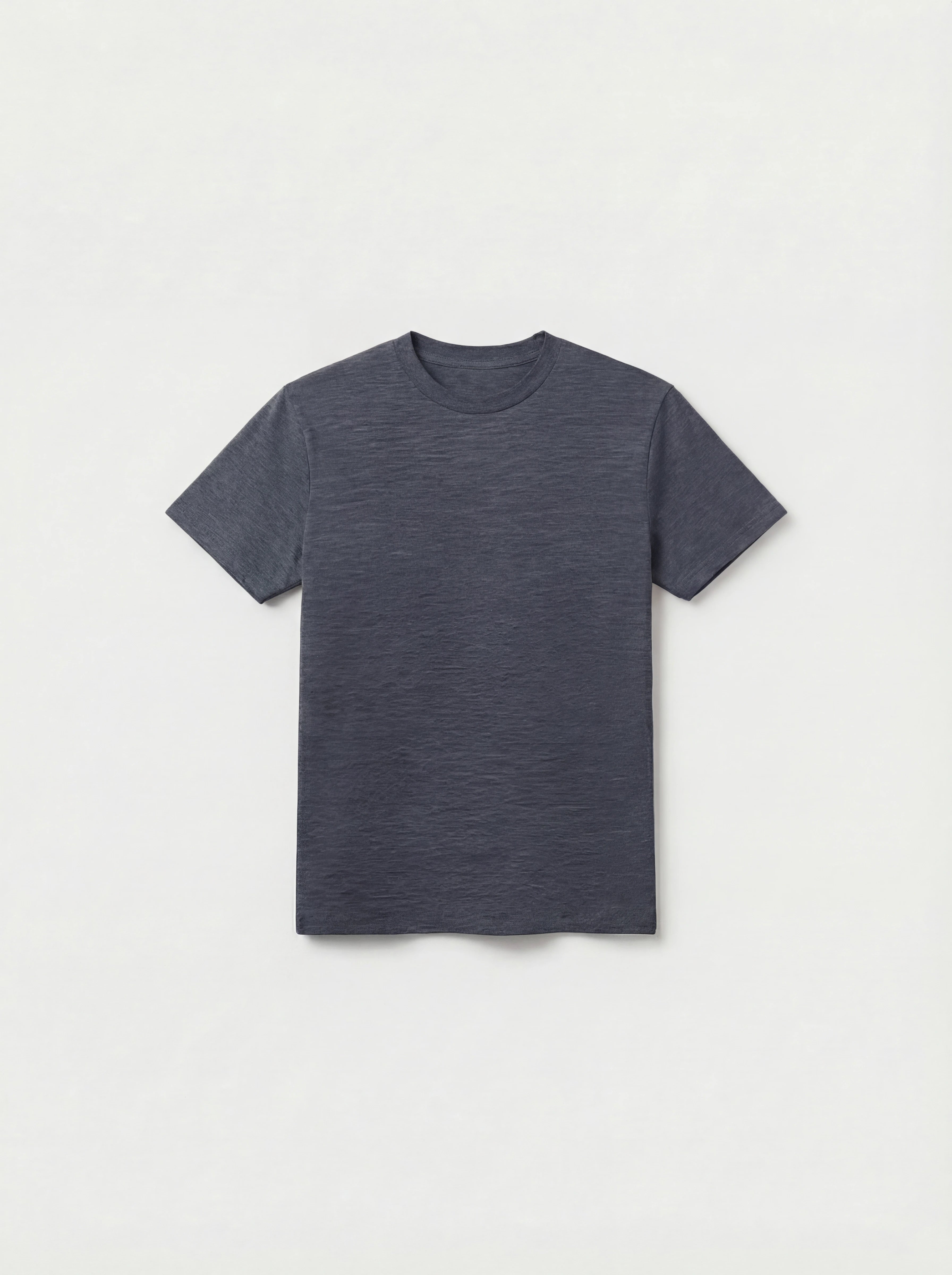 Plain dark gray t-shirt on a light gray background