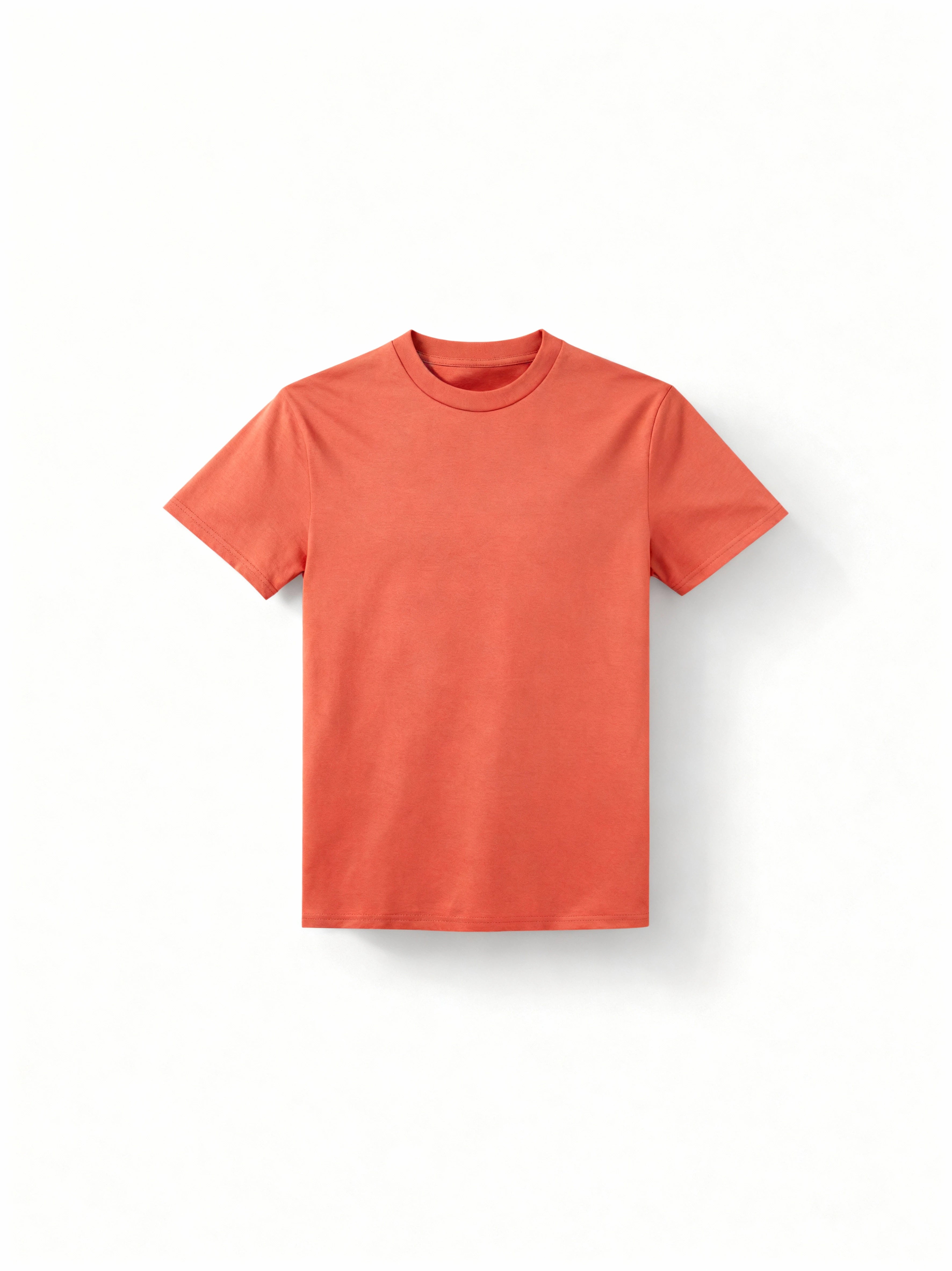 Plain orange t-shirt on a white background