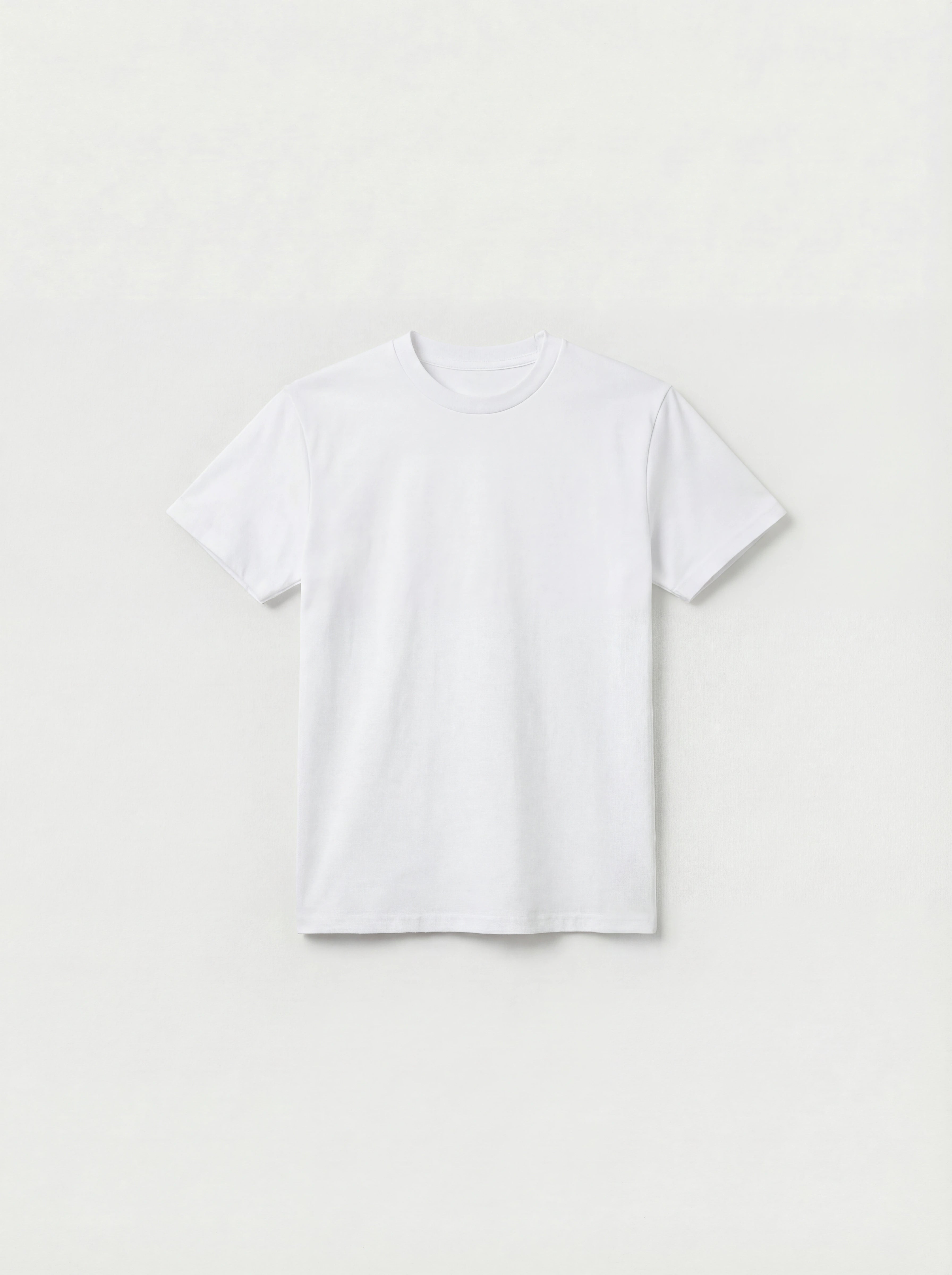 White t-shirt on a light gray background
