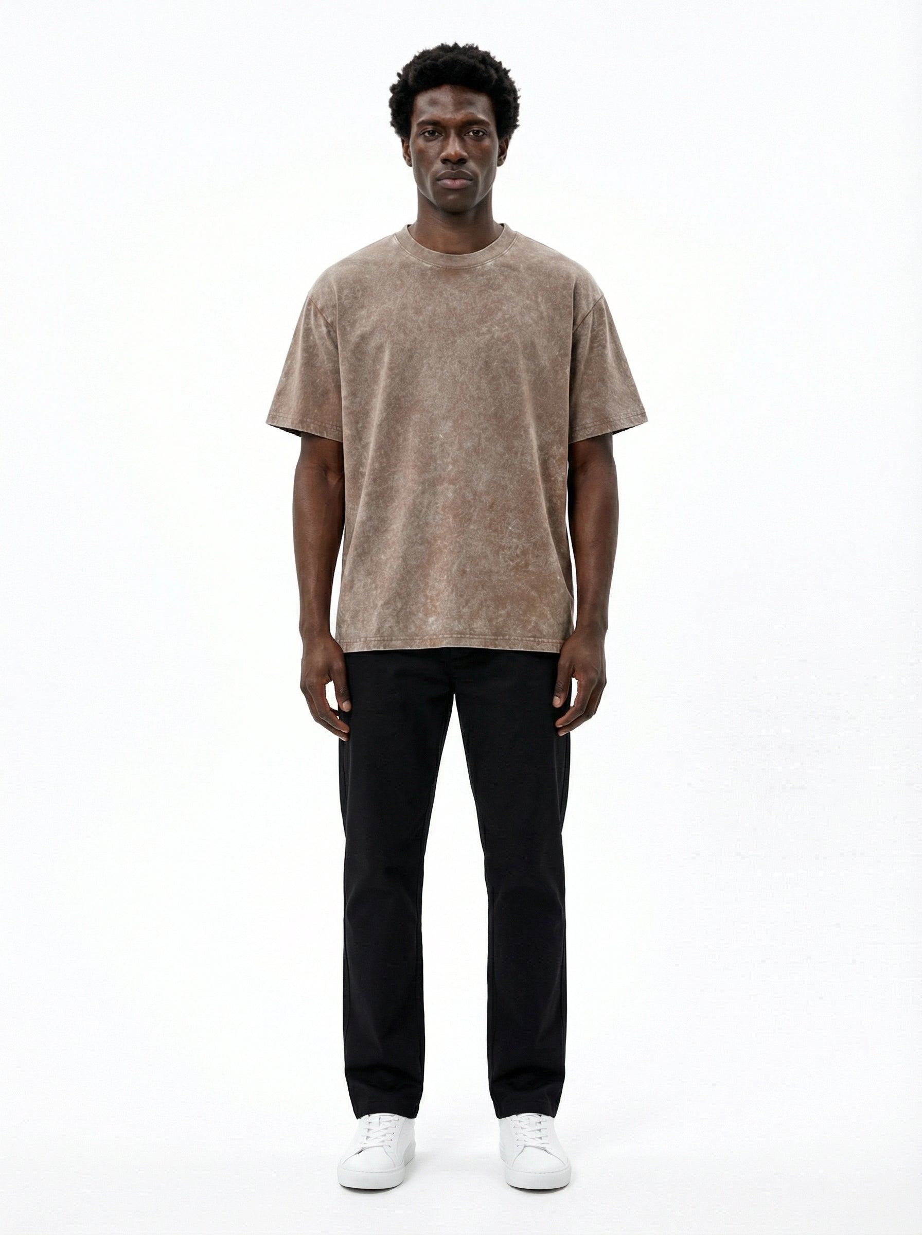 Men's Washed Cotton Short Sleeve T-Shirt Loose Fit Cultural Style